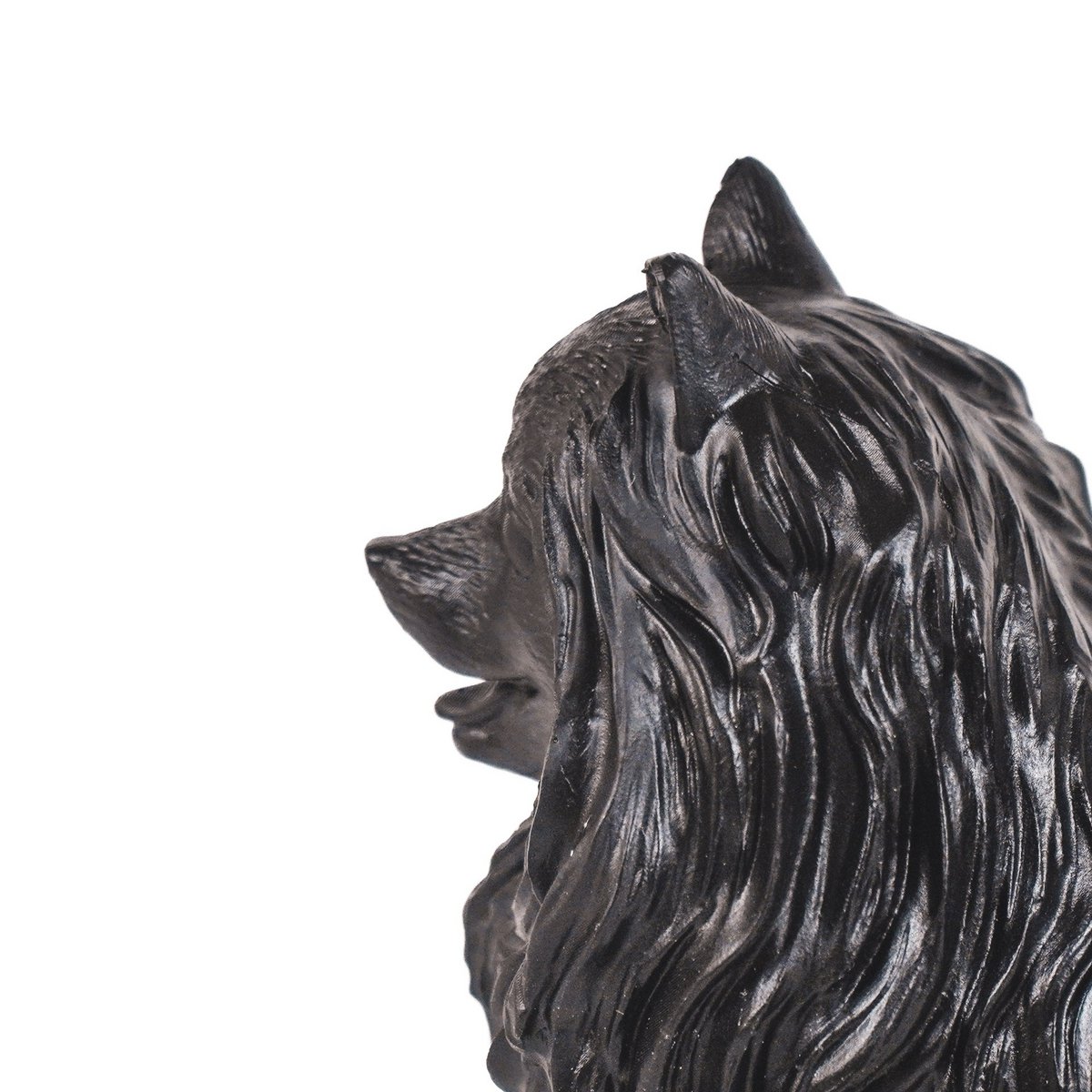 Ornament - Pommeren Hond - Polyresin - Zwart - 23x10x18cm