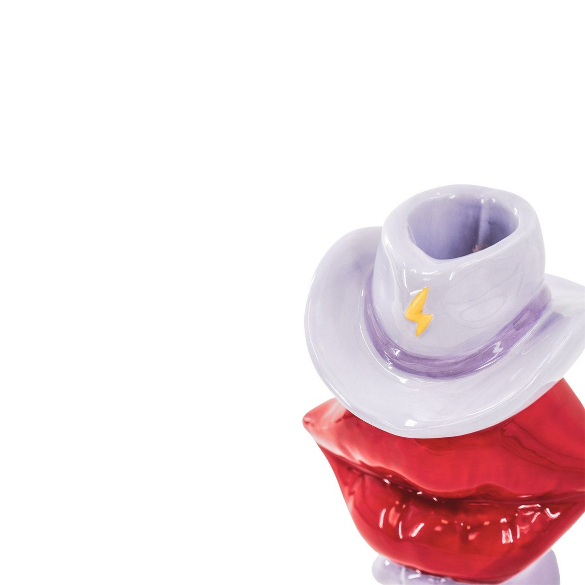 Kaarsenhouder- Boot/ lip/ hat- roze/ rood/ lilac-10x8x20 cm