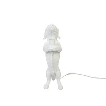 Tafellamp - Teckellamp - Polyresin - Wit - E14 - 10x15x38cm