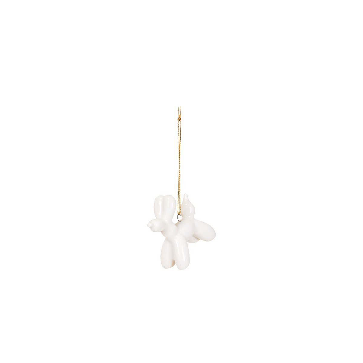 Ornament - Ballon hond Hanger - Wit - 6,5x3x6cm