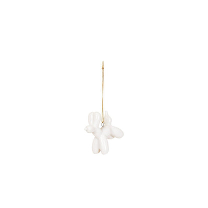 Ornament - Ballon hond Hanger - Wit - 6,5x3x6cm
