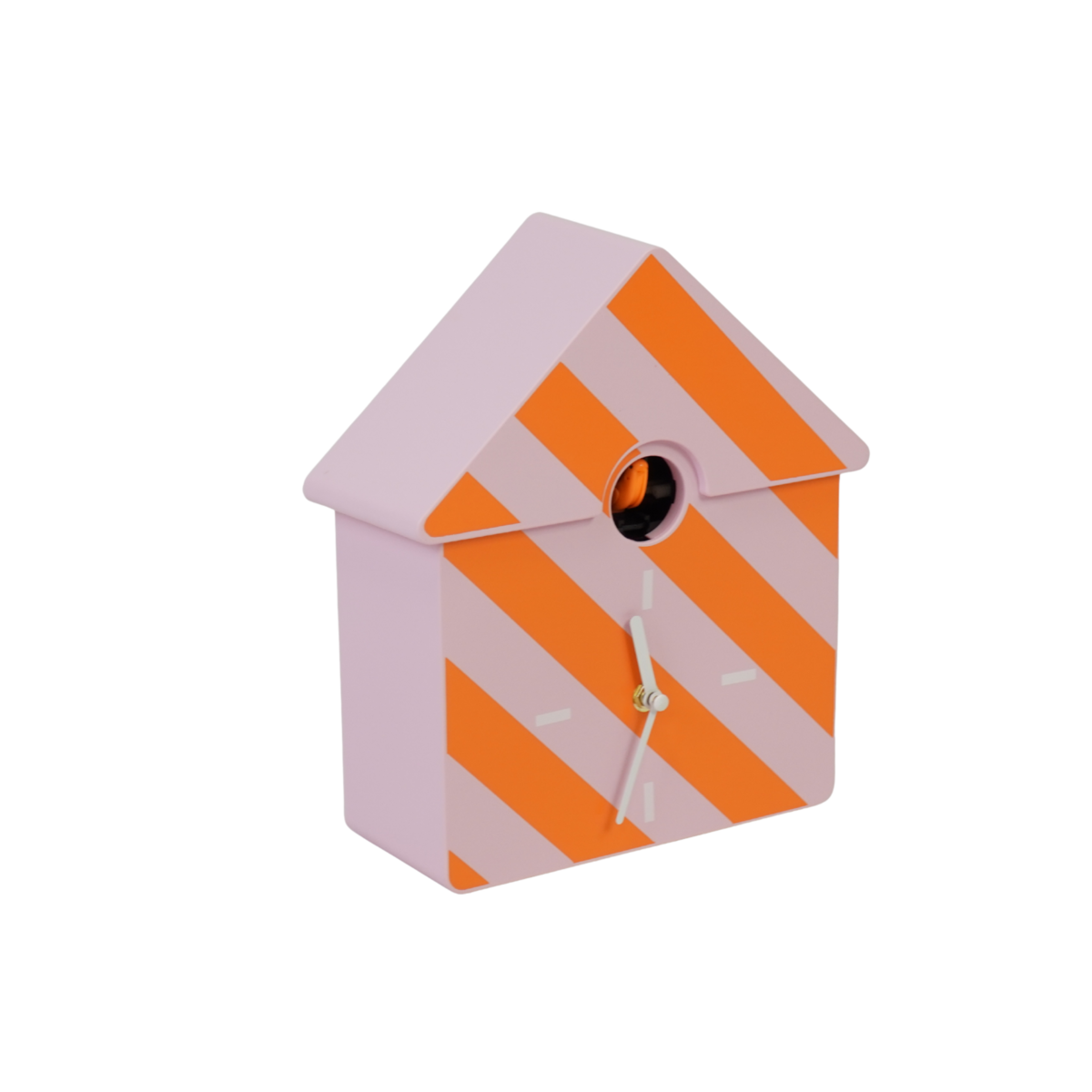 Klok koekoek patroon- oranje/ roze- 24x27x9cm