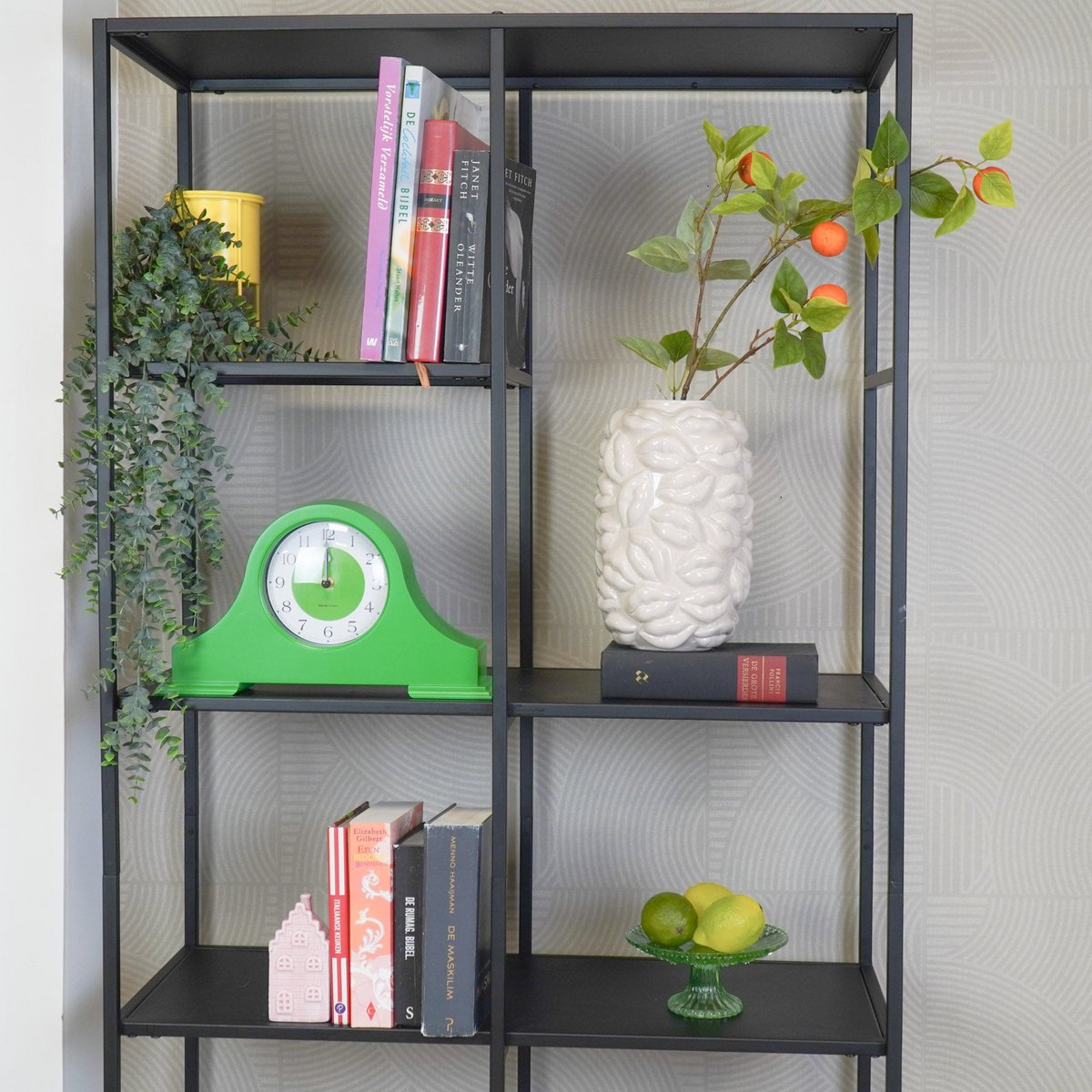 Klok - mantel klok - groen - 36x8,5x20 cm