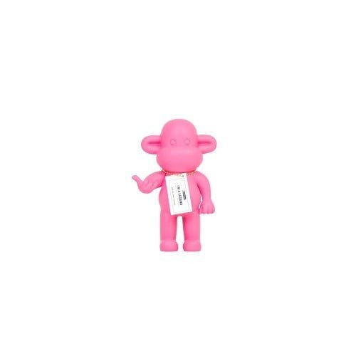 Ornament - hang losse aap beeldje 'de legende' - roze - 11x7x19cm