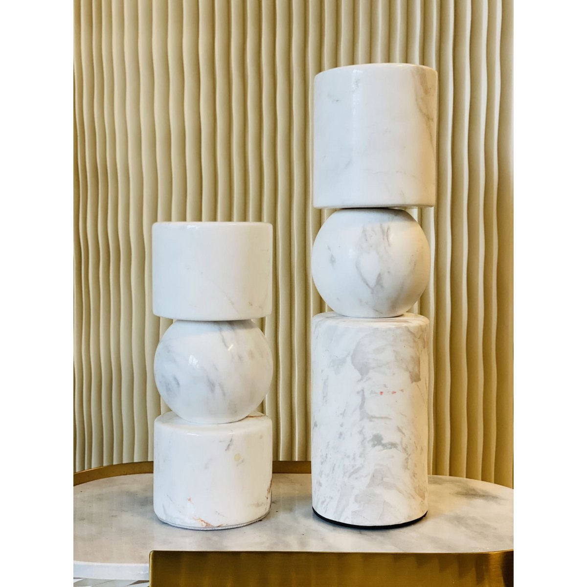 KANDELAAR | MARBLE | WHITE M H29.5cm*W8cm D 8cm Reversible for flower arrangement