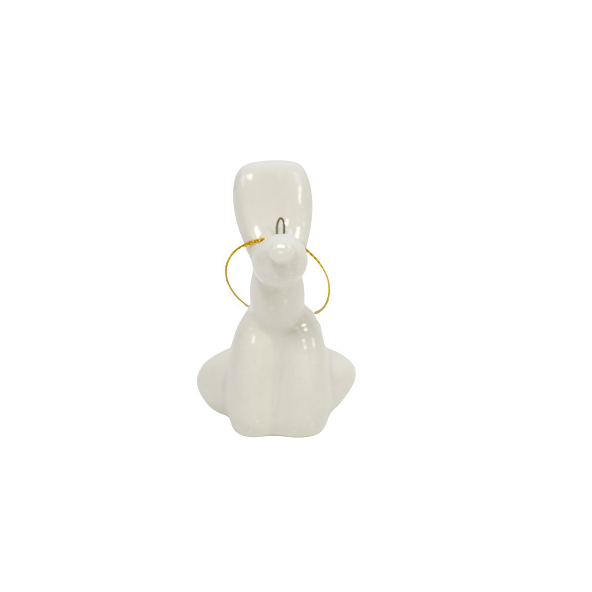 Ornament - Ballon hond Hanger - Wit -5,5x6,5cm