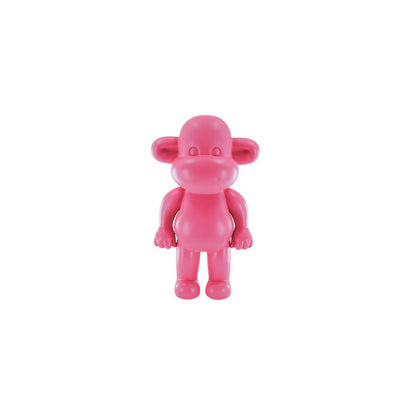 Ornament - aap -beeldje 'de legende'- polyresin - roze - 11x7x19cm