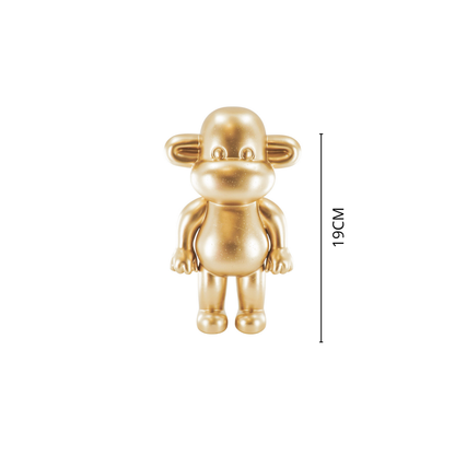 Ornament - aap -beeldje 'de legende'- polyresin - goud - 11x7x19cm