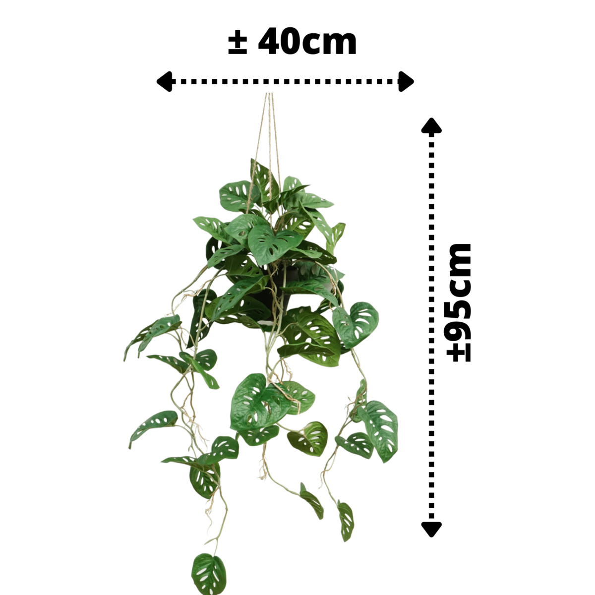 Monstera Monkey Bush Kunst Hangplant 95cm