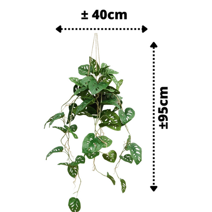 Monstera Monkey Bush Kunst Hangplant 95cm