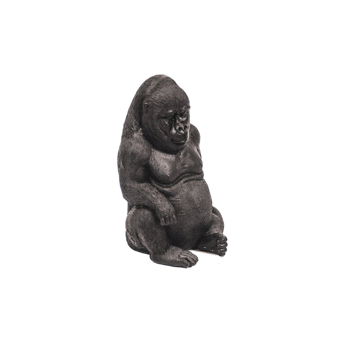 Ornament - Gorilla - Polyresin - Zwart - 13,5x13x21cm