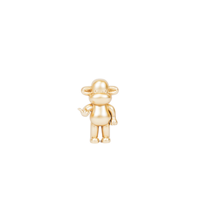 Ornament - hang losse aap beeldje 'de legende' - polyresin - goud - 11x7x19cm