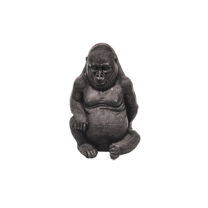 Ornament - Gorilla - Polyresin - Zwart - 13,5x13x21cm