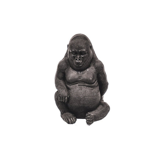 Ornament - Gorilla - Polyresin - Zwart - 13,5x13x21cm