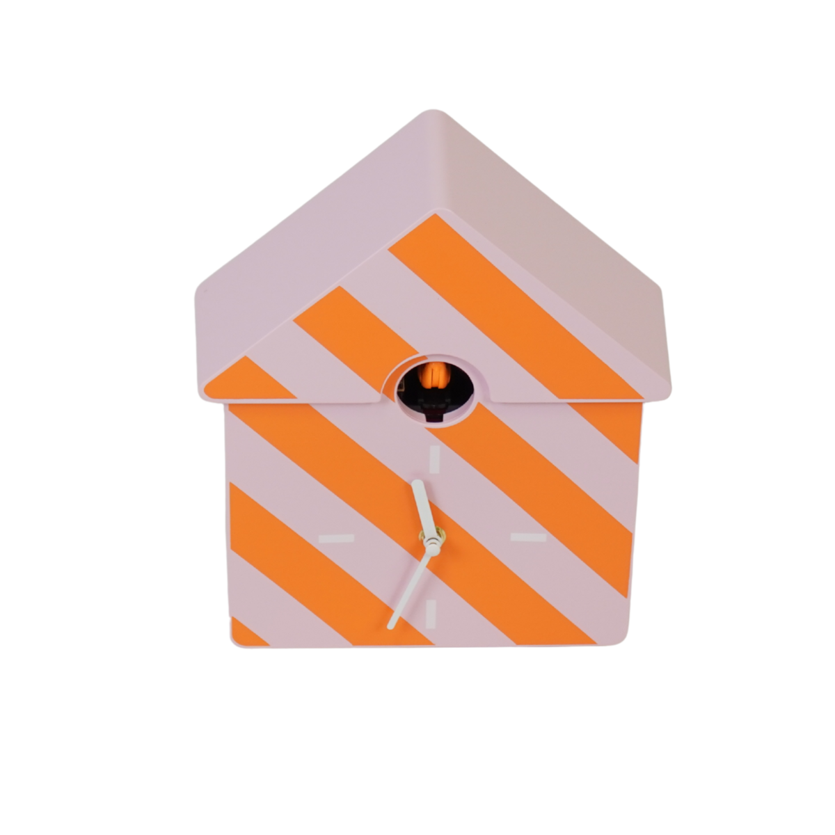 Klok koekoek patroon- oranje/ roze- 24x27x9cm