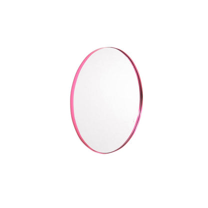 Mirror - wandspiegel rond - metaal - roze - Ø40cm