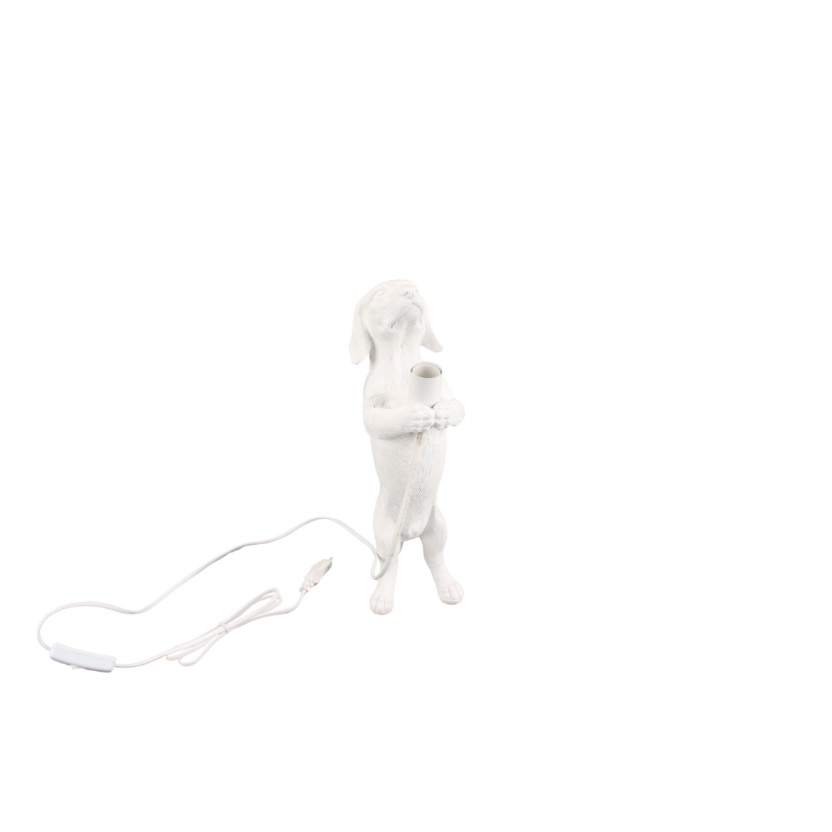 Tafellamp - Teckellamp - Polyresin - Wit - E14 - 10x15x38cm