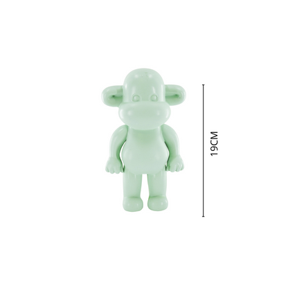 Ornament - Monkey Figurine 'The Legend' - Polyresin - Mintgreen - 11x7x19cm
