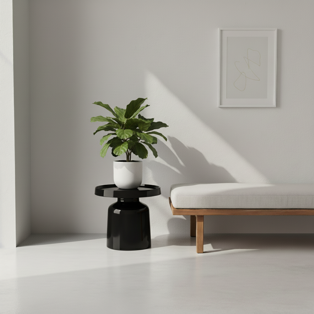 Bijzettafel - Pion - Zwart - 43x42cm