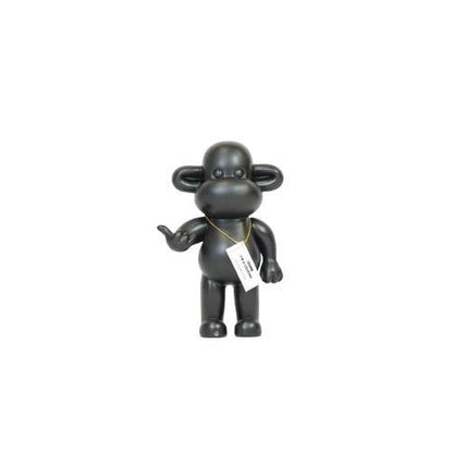 Ornament - hang losse aap beeldje 'de legende' - polyresin - zwart - 20,5x13,5x35cm