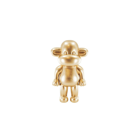 Ornament - aap -beeldje 'de legende'- polyresin - goud - 20,5x13,5x35cm