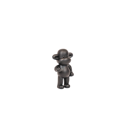 Ornament - hang los aap beeldje 'de legende' - zwart - 11x7x19cm