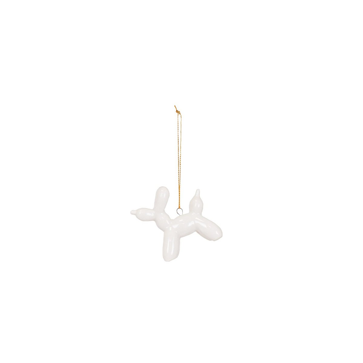 Ornament - Ballon hond Hanger - Wit - 6,5x3x6cm