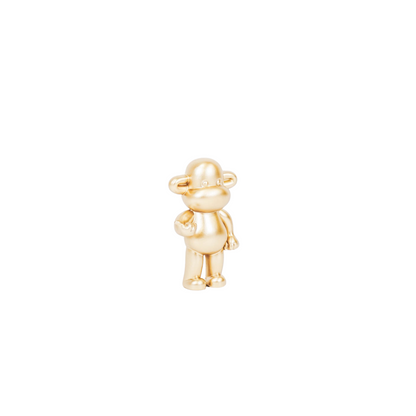 Ornament - hang losse aap beeldje 'de legende' - polyresin - goud - 11x7x19cm