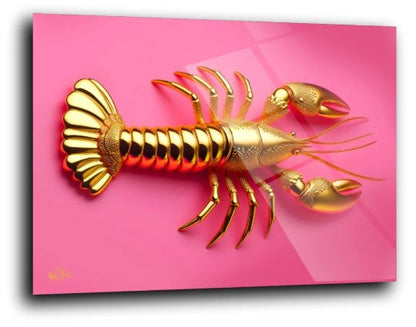 Golden lobster roze - plexiglas 30x40