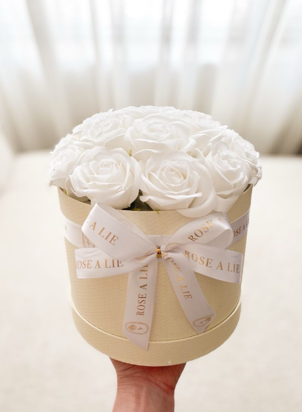 Rozen box wit - 20x 16,5 cm