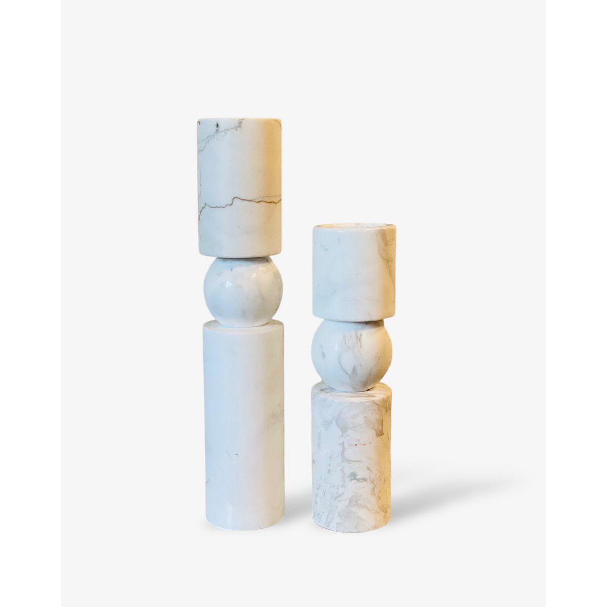 KANDELAAR | MARBLE | WHITE M H29.5cm*W8cm D 8cm Reversible for flower arrangement