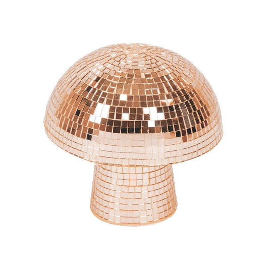 Ornament - Disco -Mushroom - Glass - Rose Gold- 14x14x14cm