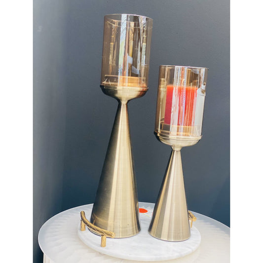 KANDELAAR | GLAS | GOUD-M-hoog-45cm