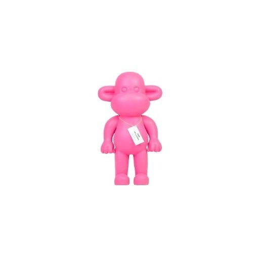 Ornament - aap -beeldje 'de legende'- polyresin - roze - 20,5x13,5x35cm