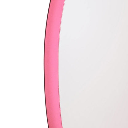 Mirror - wandspiegel rond - metaal - roze - Ø40cm