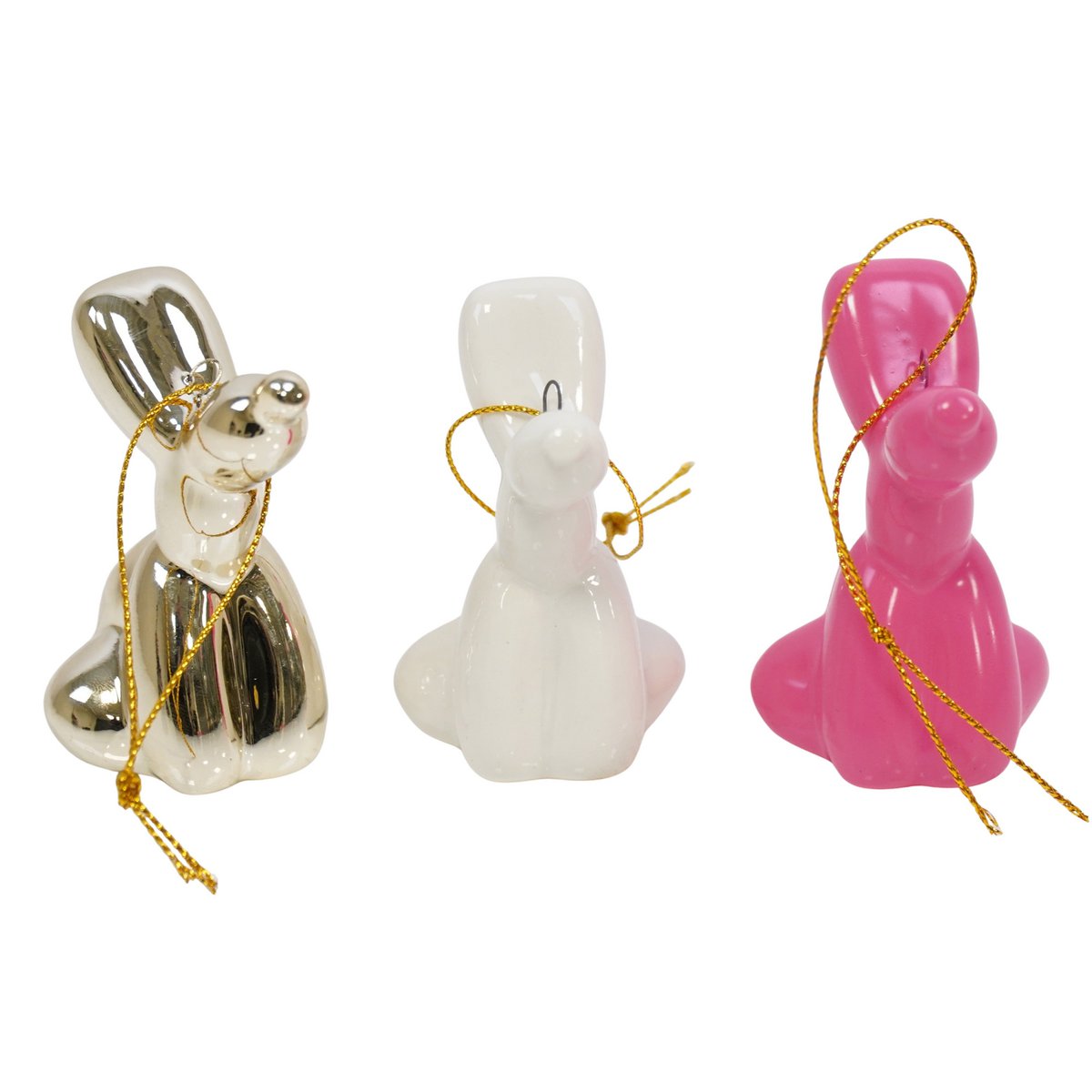 Ornament - Ballon hond Hanger - Wit -5,5x6,5cm