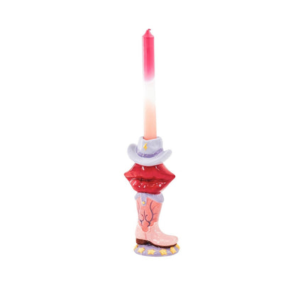 Kaarsenhouder- Boot/ lip/ hat- roze/ rood/ lilac-10x8x20 cm