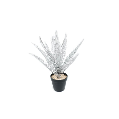 HV Varen met Pot - Zilver/Zwart - 15x30x45cm