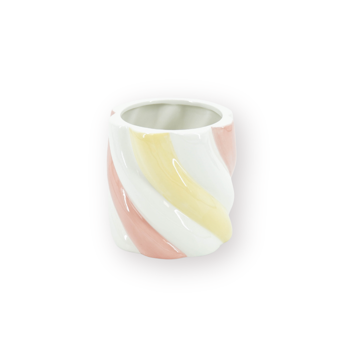Pot - Bloempot - Marshmellow - Roze/Geel - 12,5x12,5x13cm