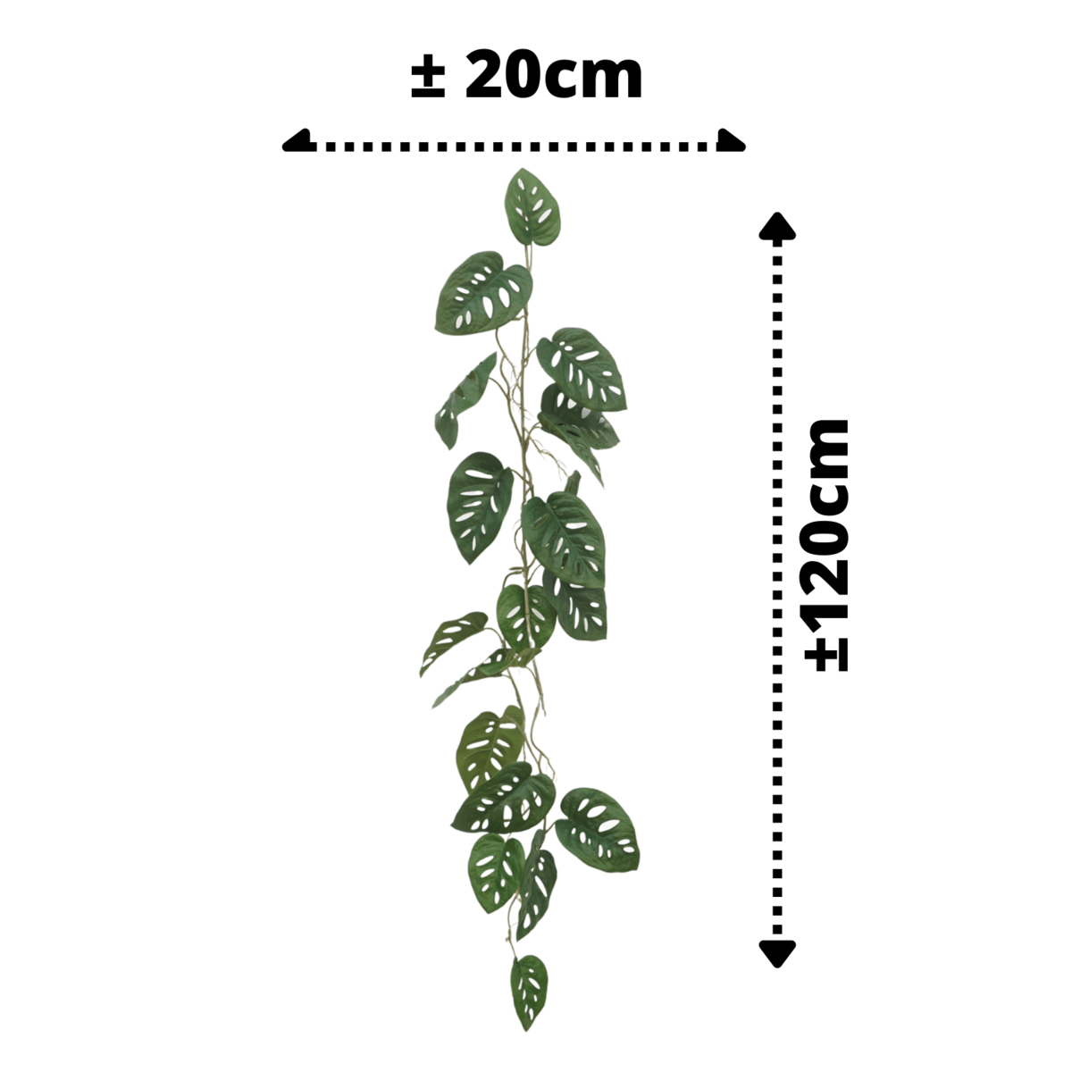 Monstera Monkey Bush Kunstslinger 120cm (Guirlande)