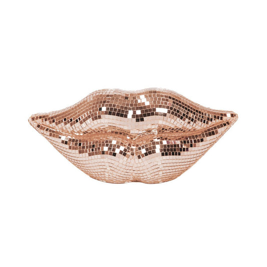 Ornament - Disco Lip - Glas - Roségoud- 29x10x13,5 cm