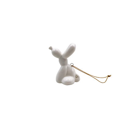 Ornament - Ballon hond Hanger - Wit -5,5x6,5cm